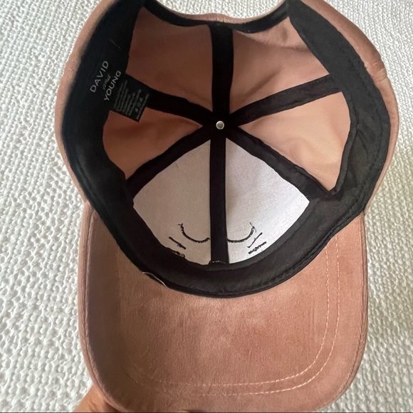 David And Young Luxe Velvet Cat Baseball Cap Dusty Pink One Size - Picture 6 of 10